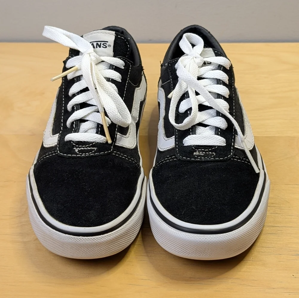 Vans | Black & White Ward Sneakers, Canvas & Suede, Size 6.5 (Flaws) - Picture 4 of 12